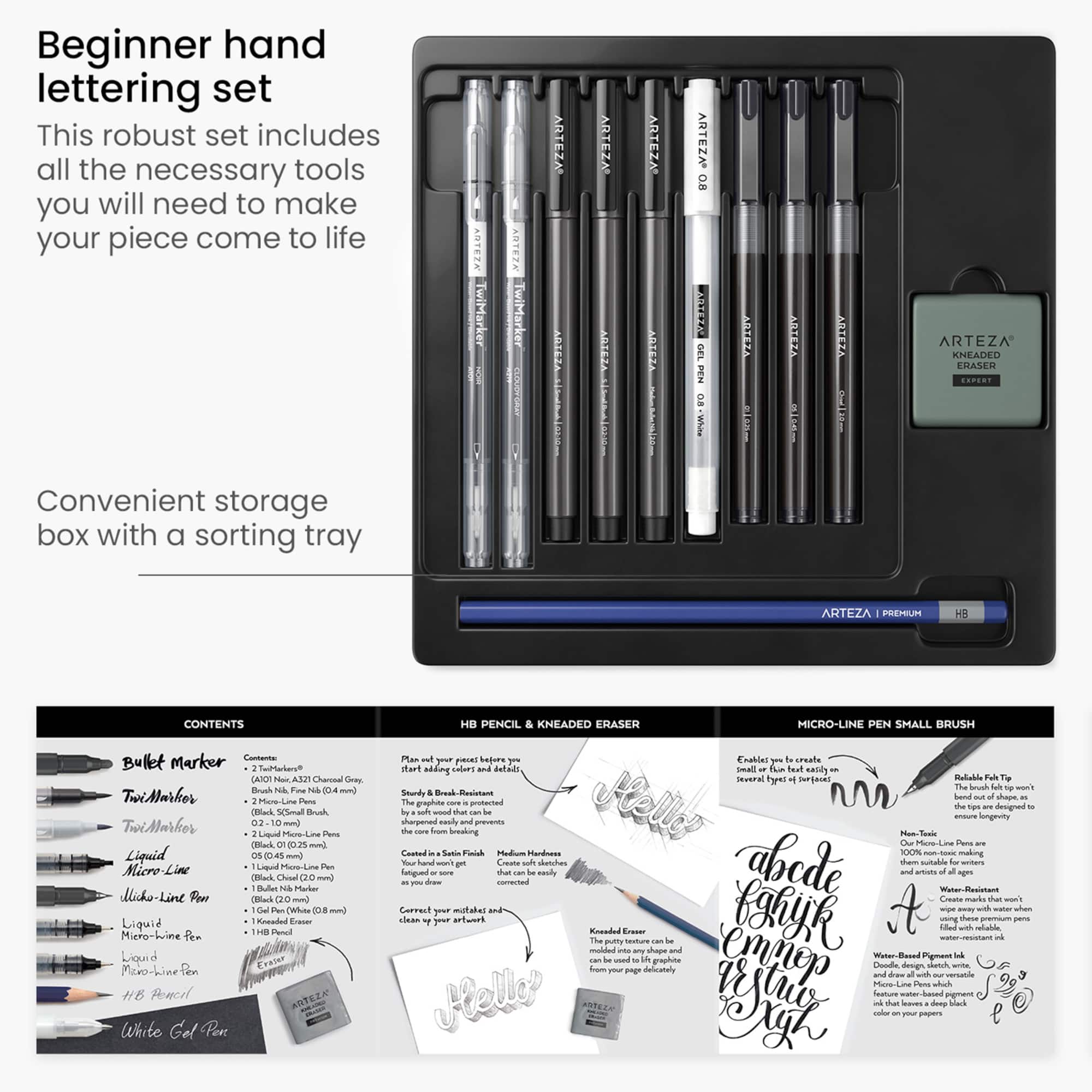 Arteza® 12-Piece Beginner Hand Lettering Set